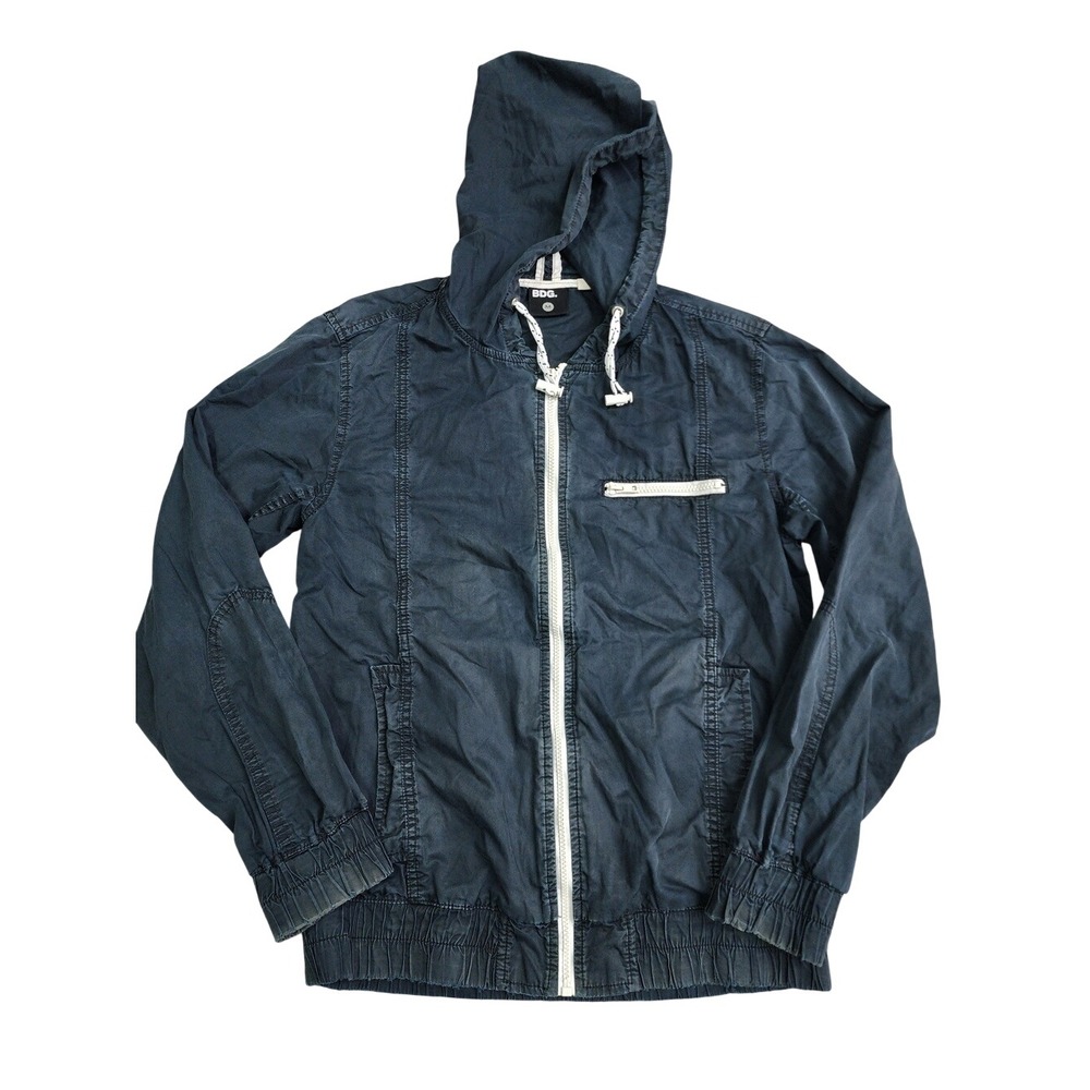 Urban Outfitters BDG Hooded Full-Zip Jacket Blue Cotton Lightweight Casual Men M